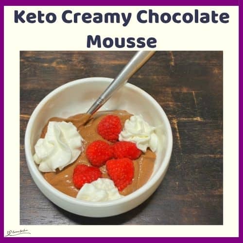 an image of a Keto Creamy Chocolate Mousse made with cottage cheese