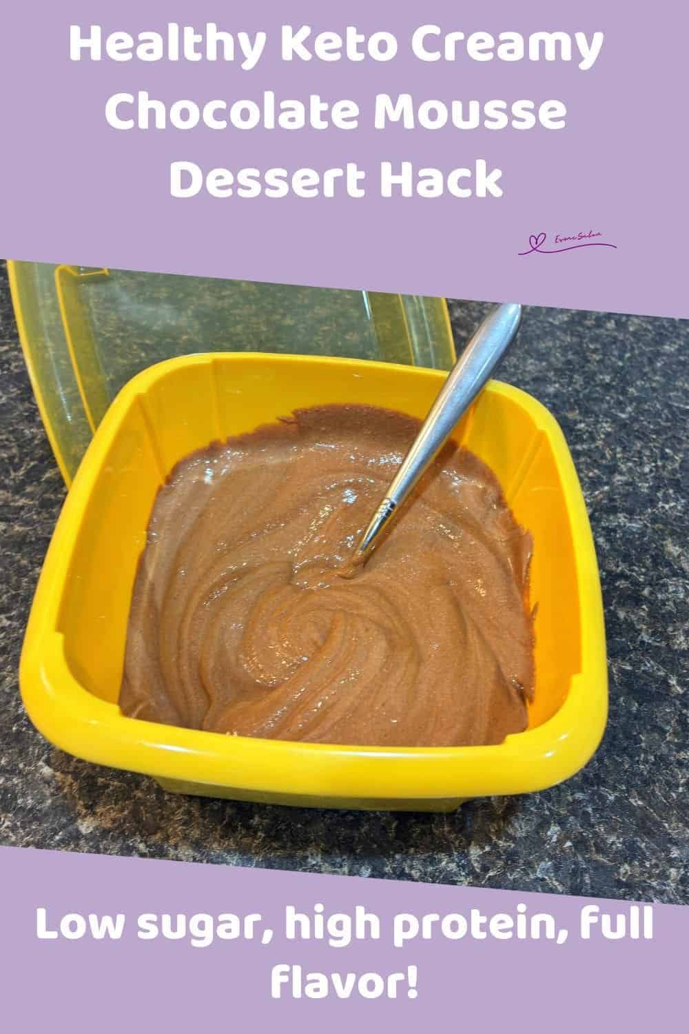 an image of a Keto Creamy Chocolate Mousse made with cottage cheese