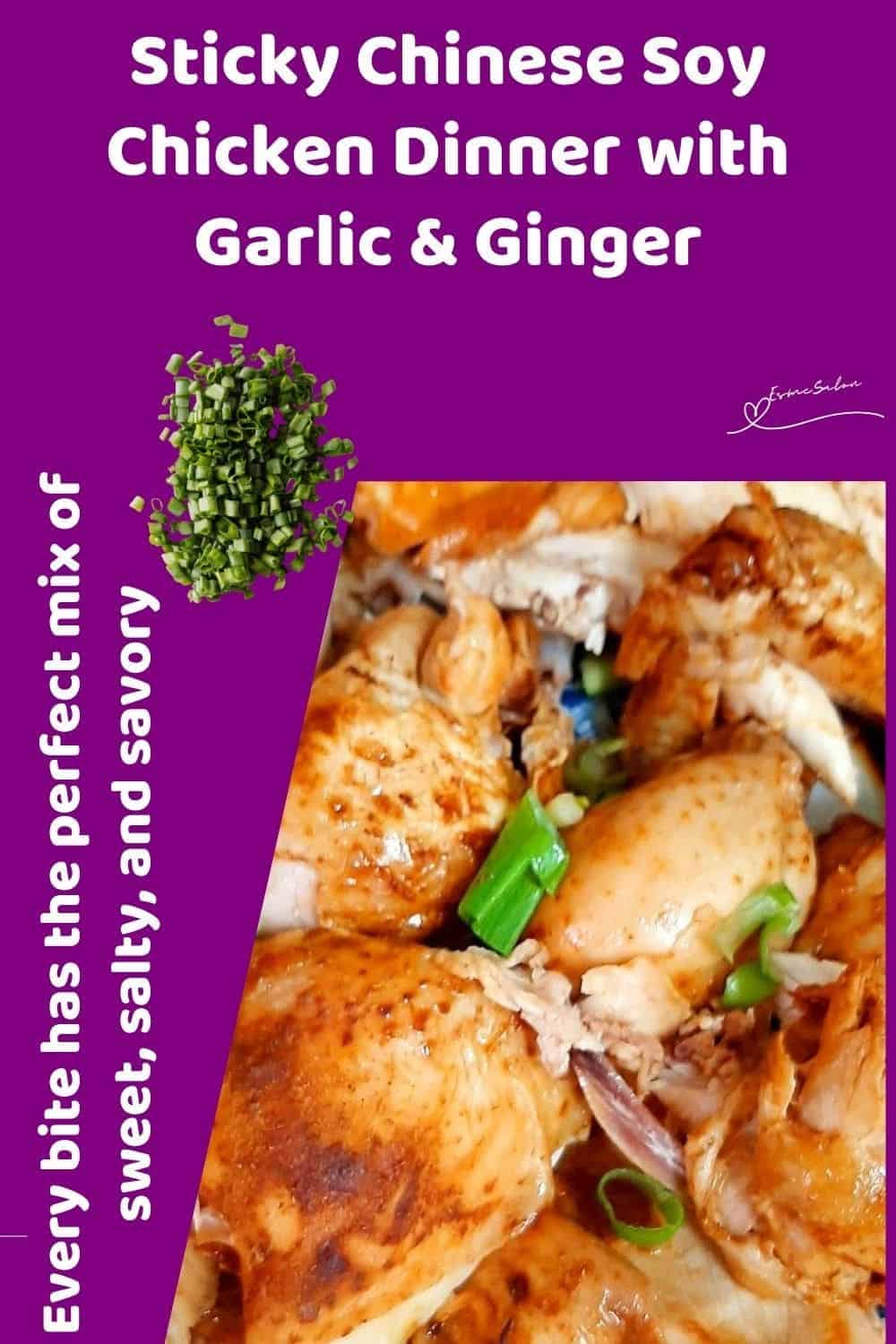 an image of Sticky Chinese Soy Chicken pieces with chopped green onion