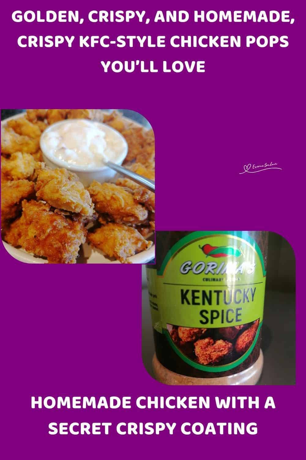 an image of Crispy KFC-Style Chicken Pops with a dip