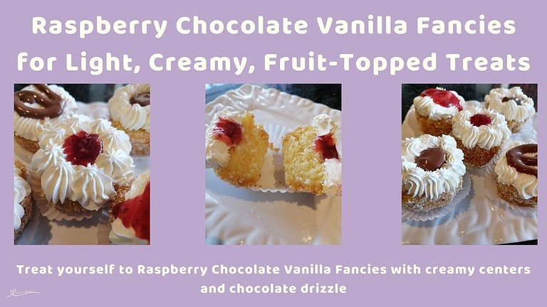 an image of mini Raspberry and Chocolate Vanilla cupcake Fancies