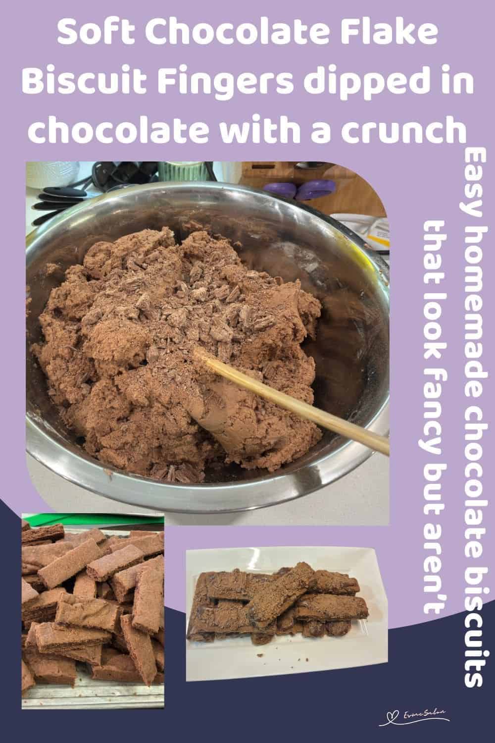 an image of Chocolate Flake Biscuit Fingers on a white oblong platter