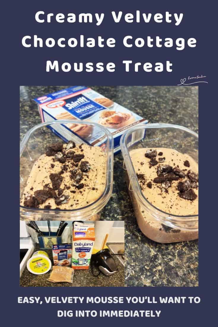 An image of two containers filled with Velvety Chocolate Cottage Mousse