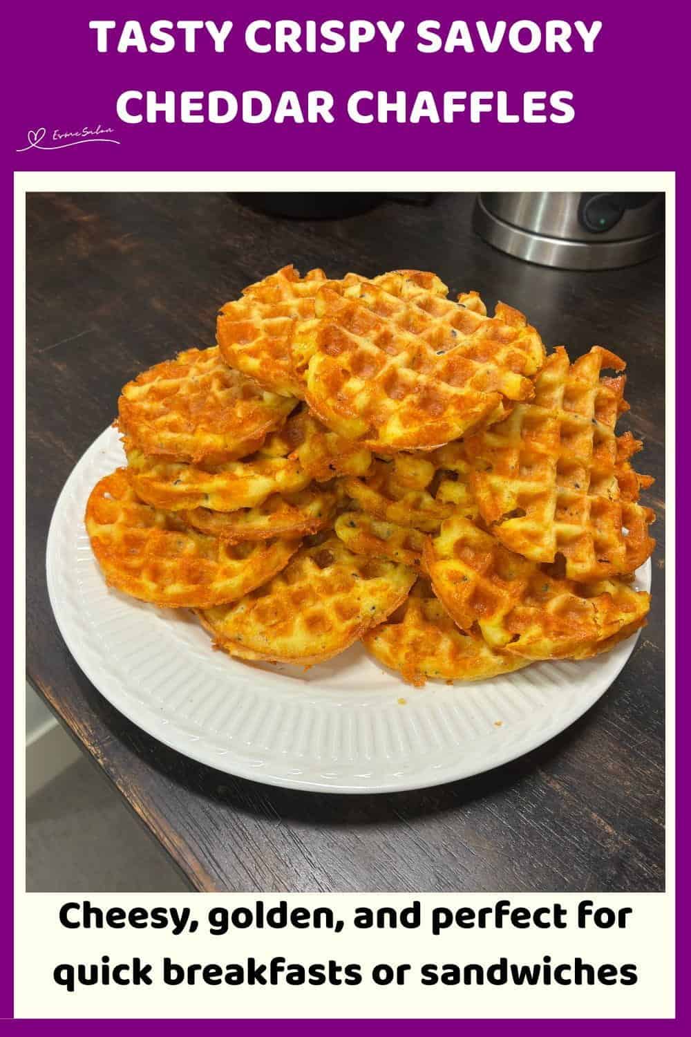 An image of Low-Carb Crispy Savory Cheddar Chaffles