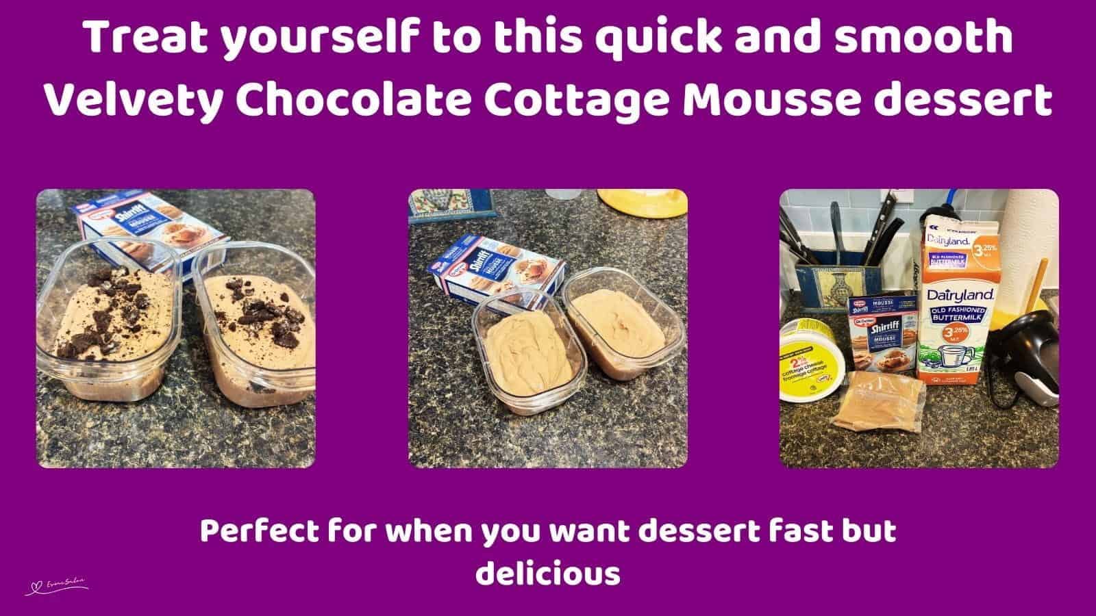 An image of two containers filled with Velvety Chocolate Cottage Mousse