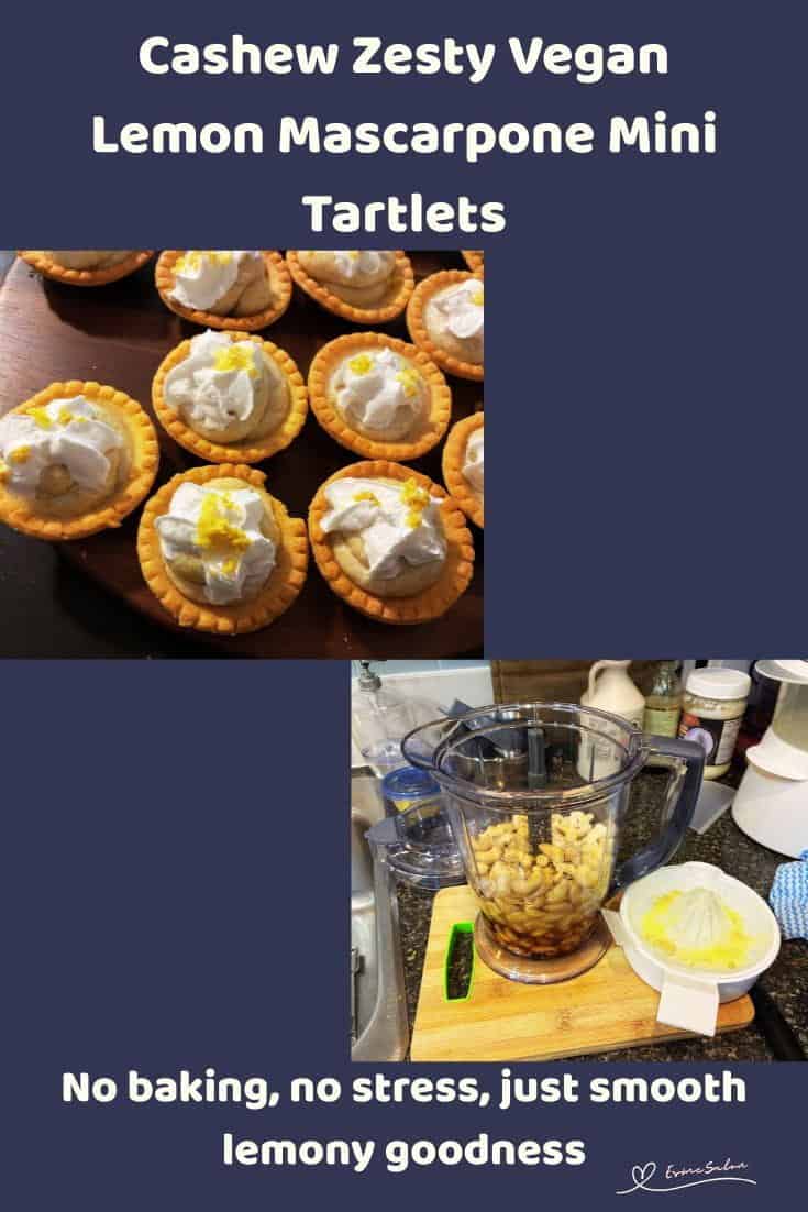 An image of Vegan Lemon Mascarpone Mini Tartlets with grated lemon rind