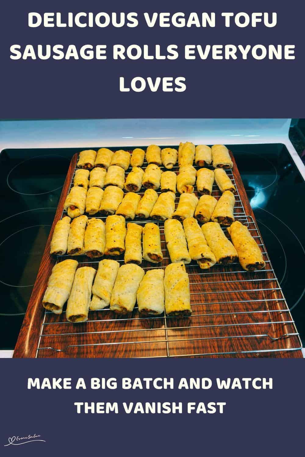 An image of Vegan Tofu Sausage Rolls in the making and done or served