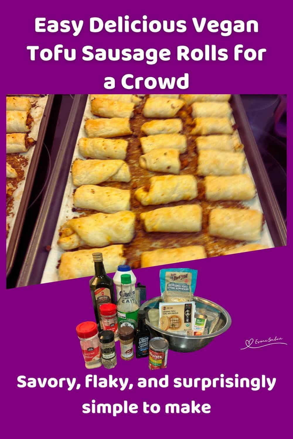An image of Vegan Tofu Sausage Rolls in the making and done or served