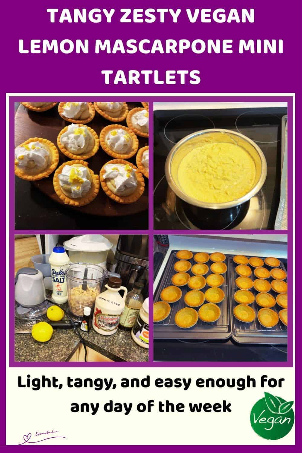 An image of Vegan Lemon Mascarpone Mini Tartlets with grated lemon rind