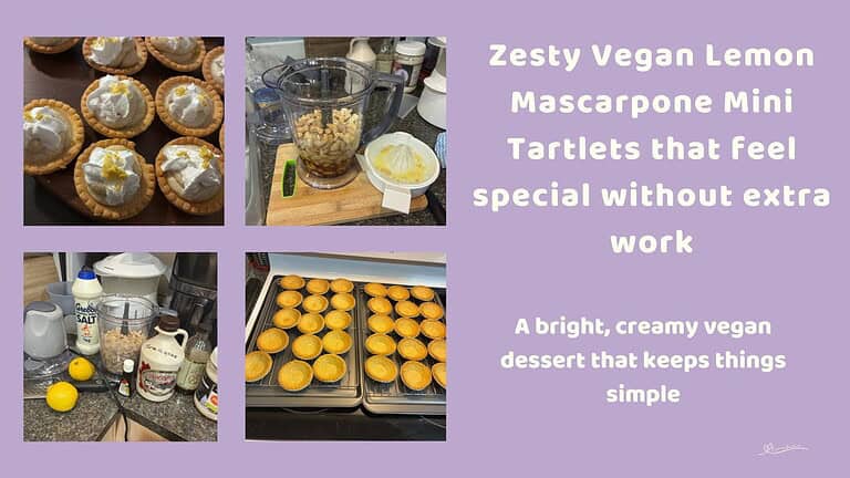 An image of Vegan Lemon Mascarpone Mini Tartlets with grated lemon rind