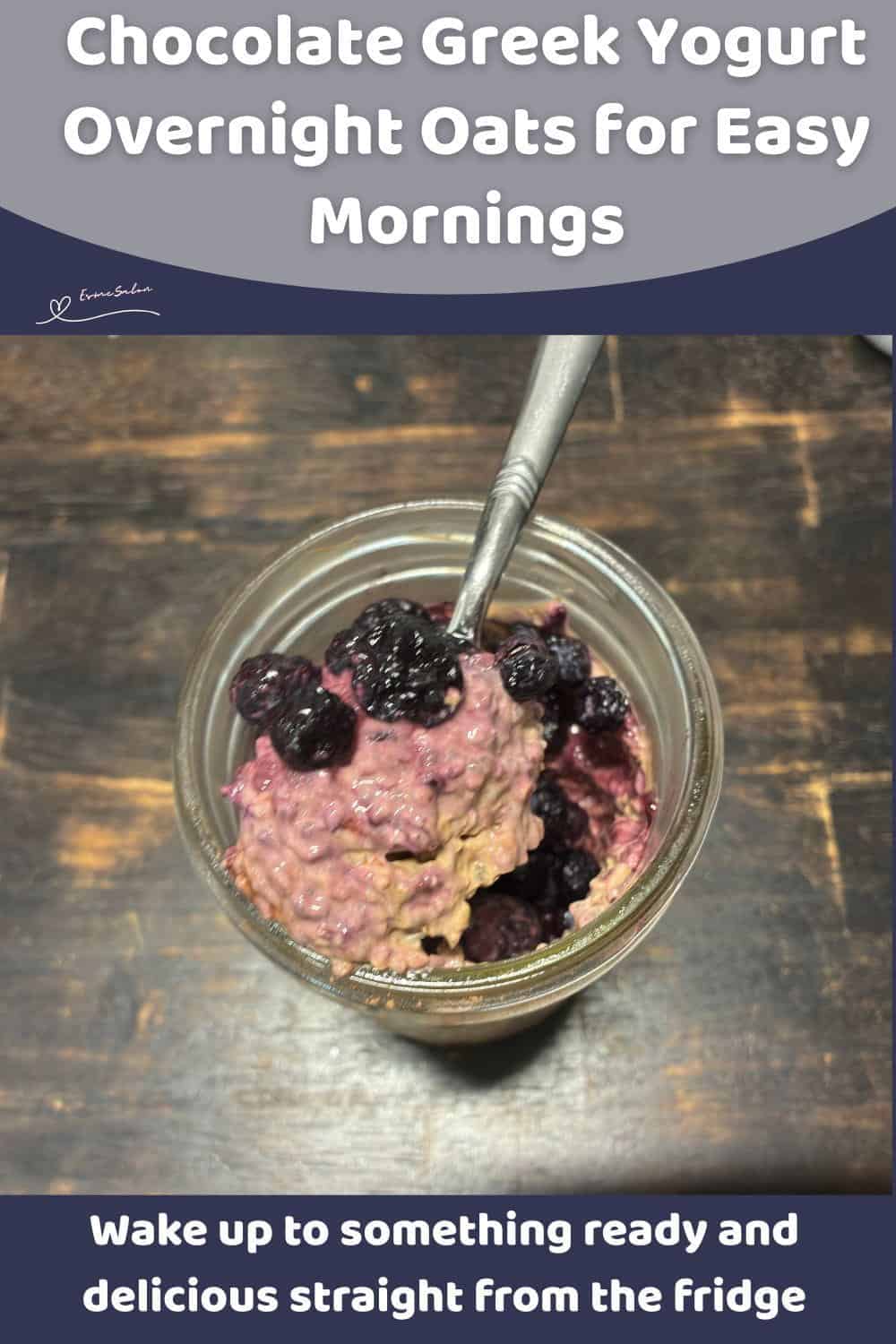An image of a Console Jar with Chocolate Greek Yogurt Overnight Oats
