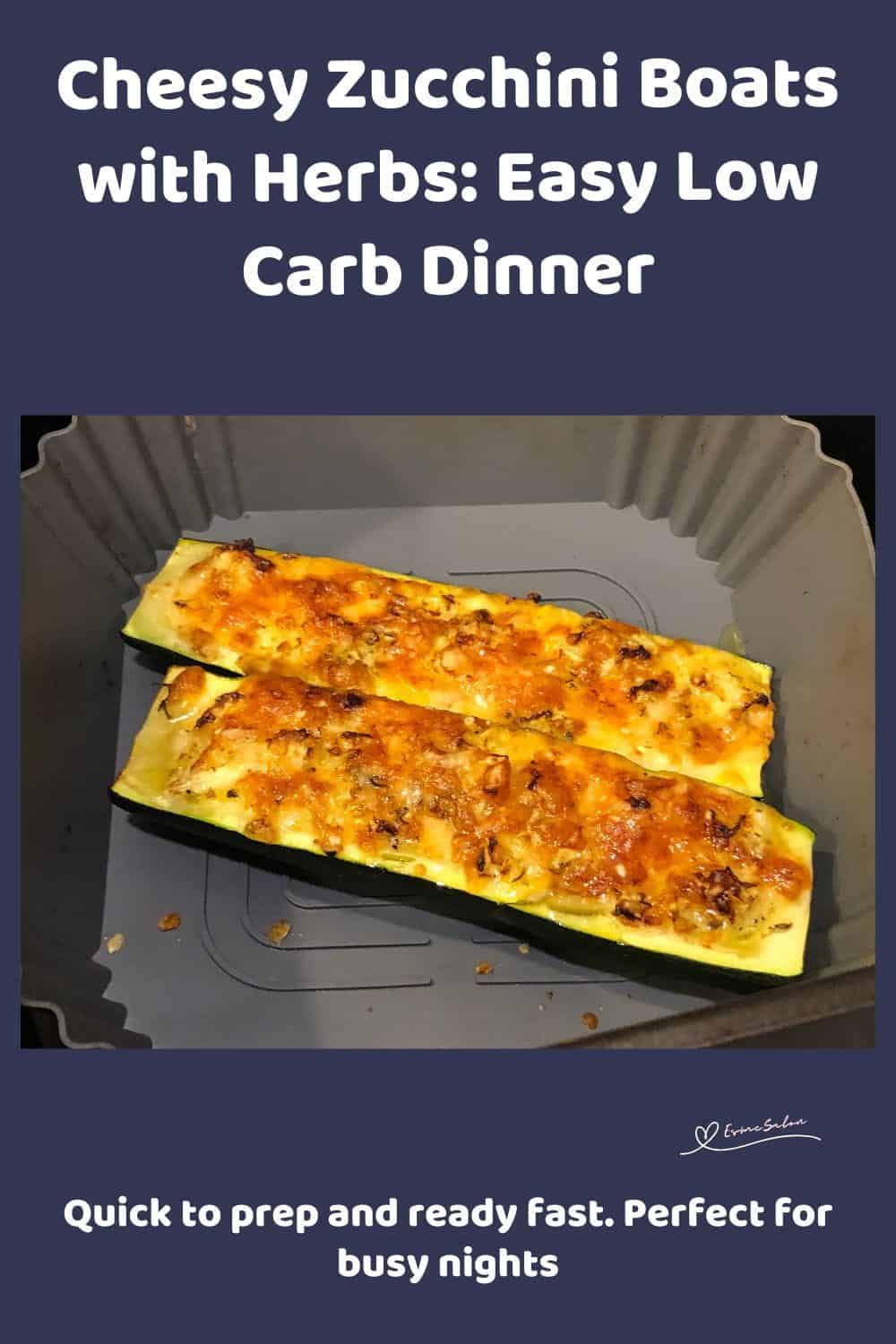 An image of Cheesy Zucchini Boats with Herbs in the making in the AF