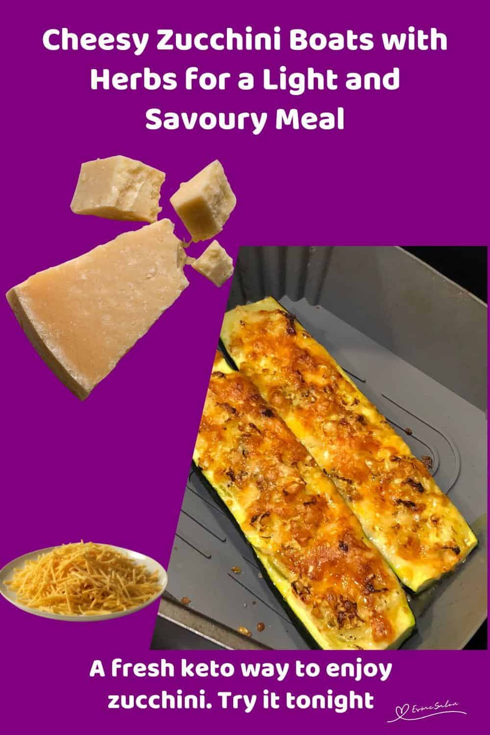 An image of Cheesy Zucchini Boats with Herbs in the making in the AF