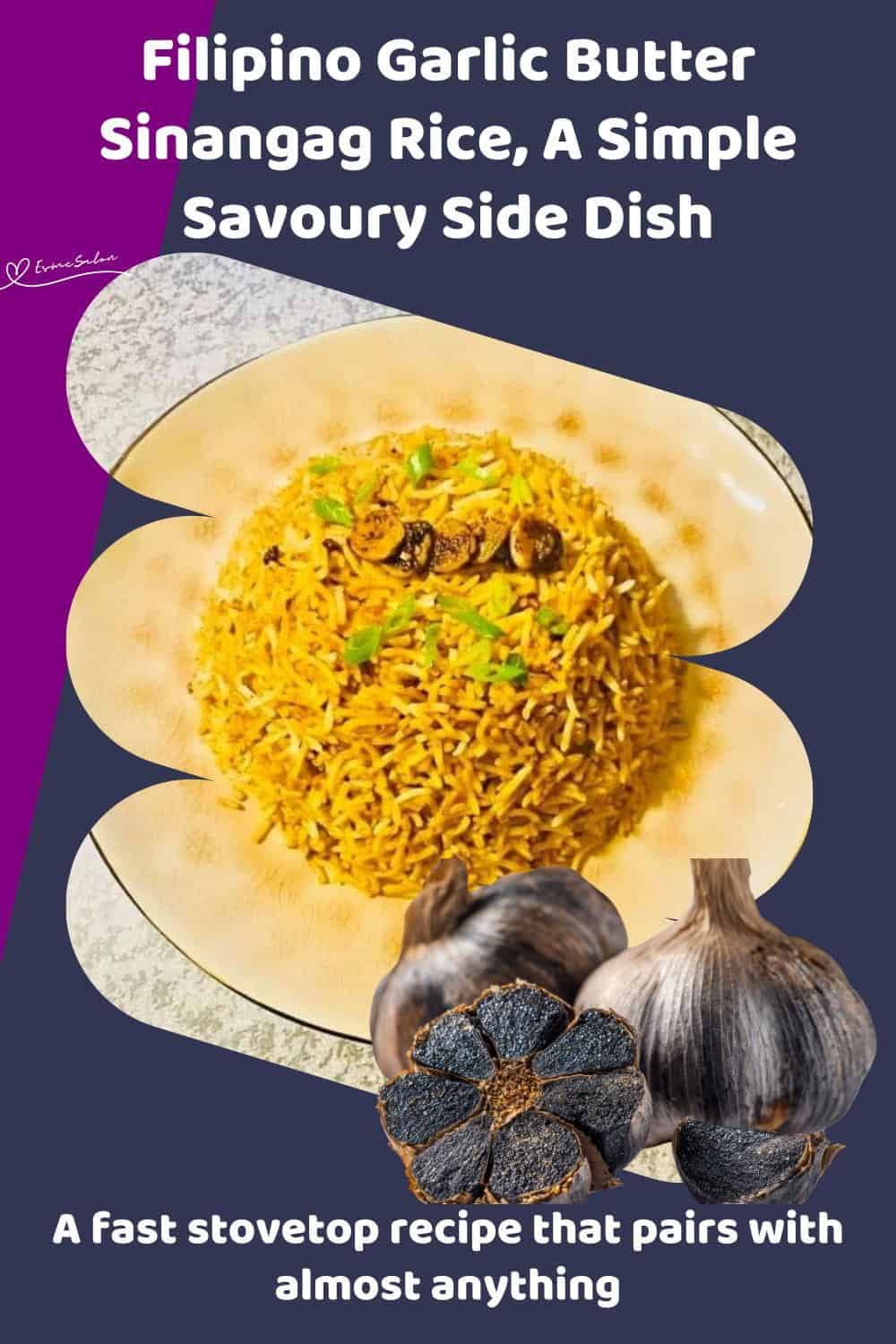 An image of a plate with Filipino Garlic Butter Sinangag Rice