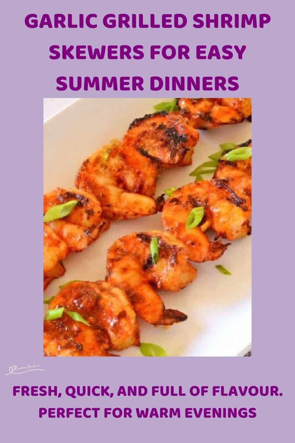 An image of 2 Garlic Grilled Shrimp Skewers