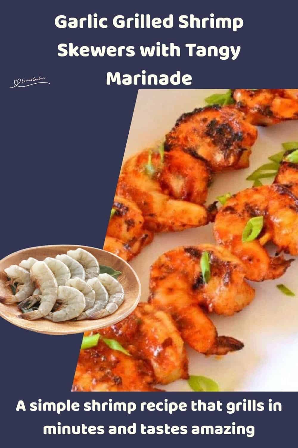 An image of 2 Garlic Grilled Shrimp Skewers