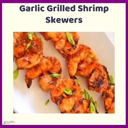 An image of 2 Garlic Grilled Shrimp Skewers