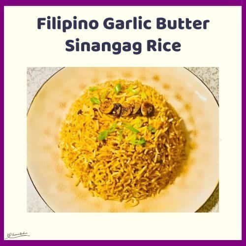 An image of a plate with Filipino Garlic Butter Sinangag Rice
