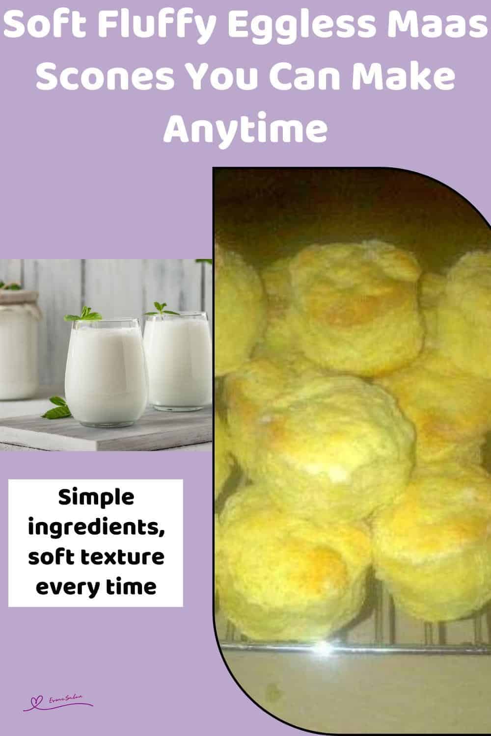 An image of Fluffy Eggless Maas Scones on a cooling wire rack after baking
