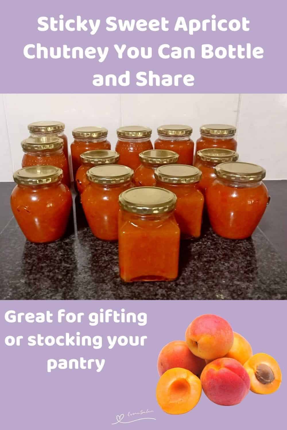 An image of 14 bottles of Sticky Sweet Apricot Chutney