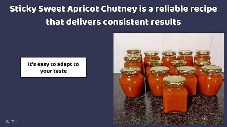 An image of 14 bottles of Sticky Sweet Apricot Chutney