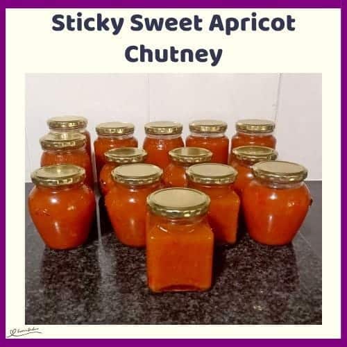 An image of 14 bottles of Sticky Sweet Apricot Chutney