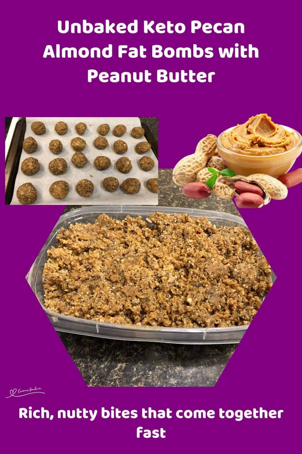 An image of Unbaked Keto Pecan Almond Fat Bombs on parchment paper to set