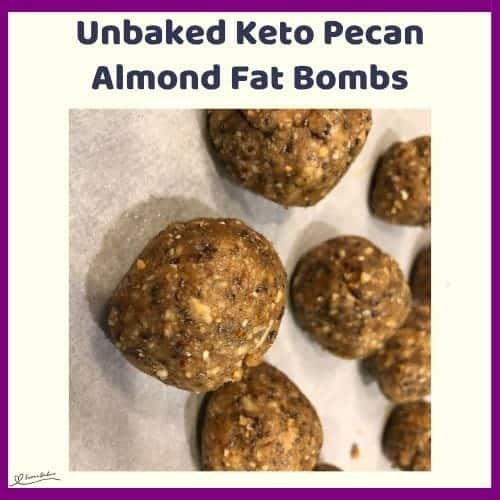 An image of Unbaked Keto Pecan Almond Fat Bombs on parchment paper to set