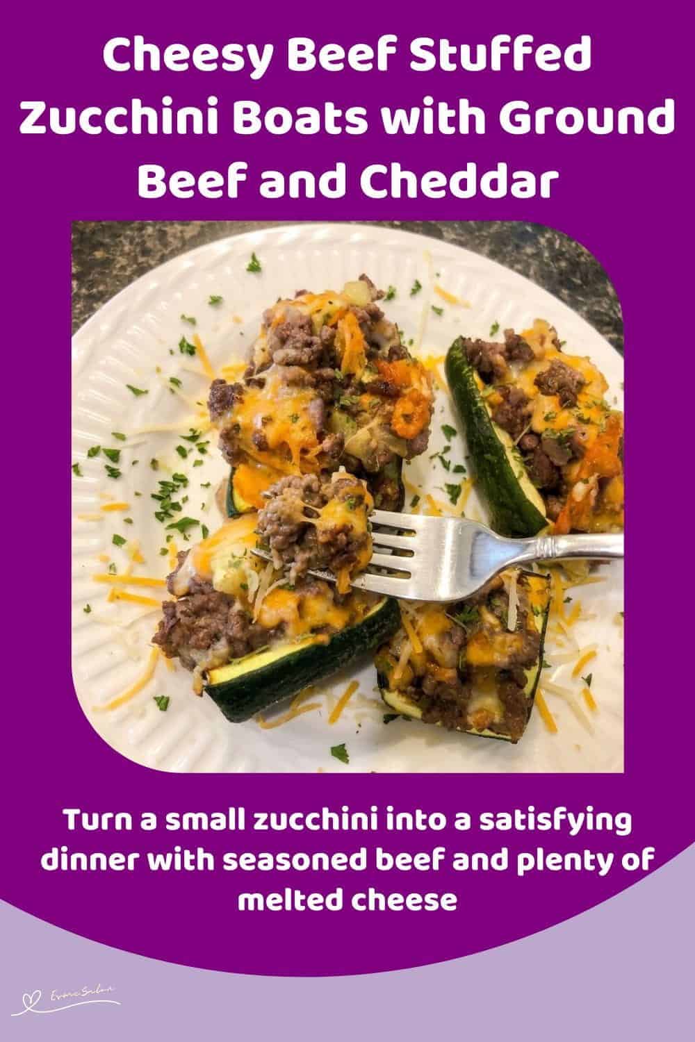 An image of a Keto-friendly Cheesy Beef Stuffed Zucchini Boats