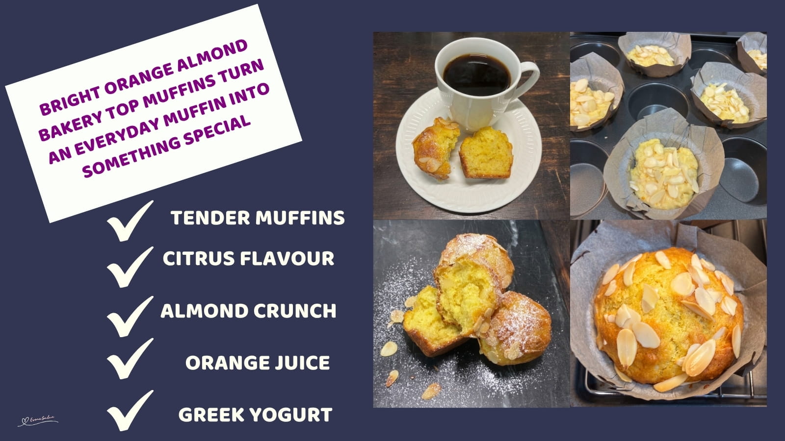 An image of Orange Muffins with Fresh Orange and slivered Almonds